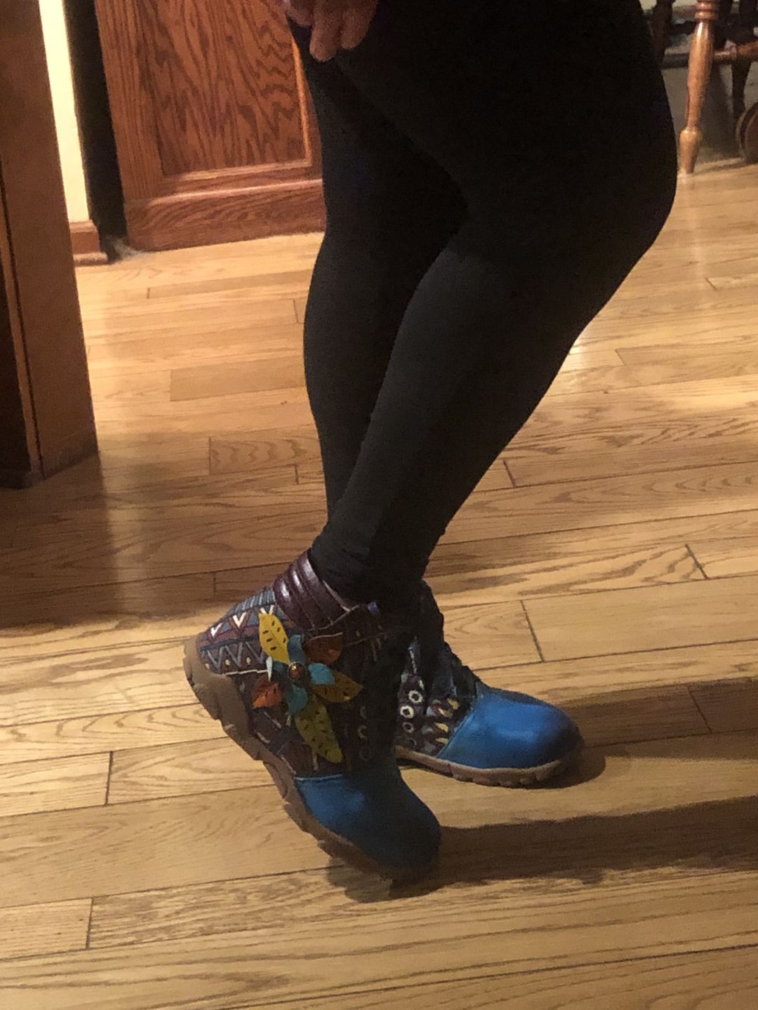 Customer photo review of Leather Handmade Comfortable Walking Boots