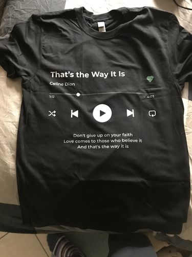 Customer photo review of Your Favorite Song T-Shirt Music Player