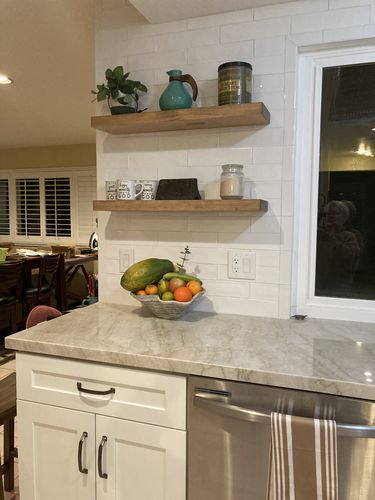 Customer photo review of Rustic Floating Shelves