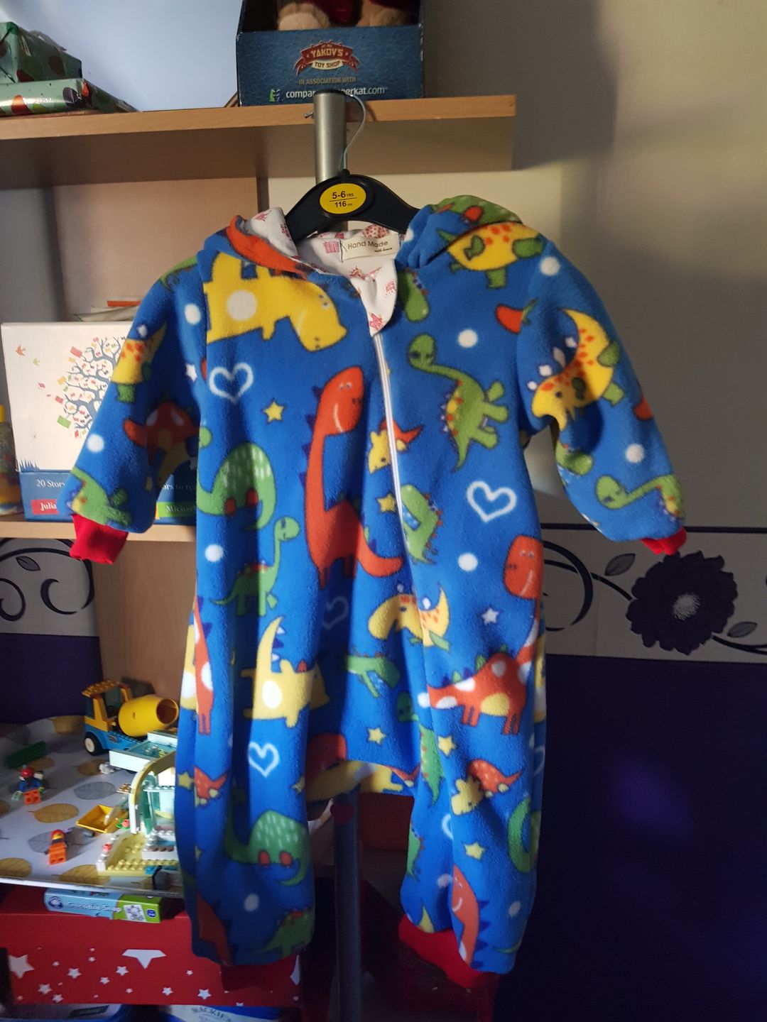 Customer photo review of Dinosaurs and Hearts Anti Pill Polar Fleece Fabric