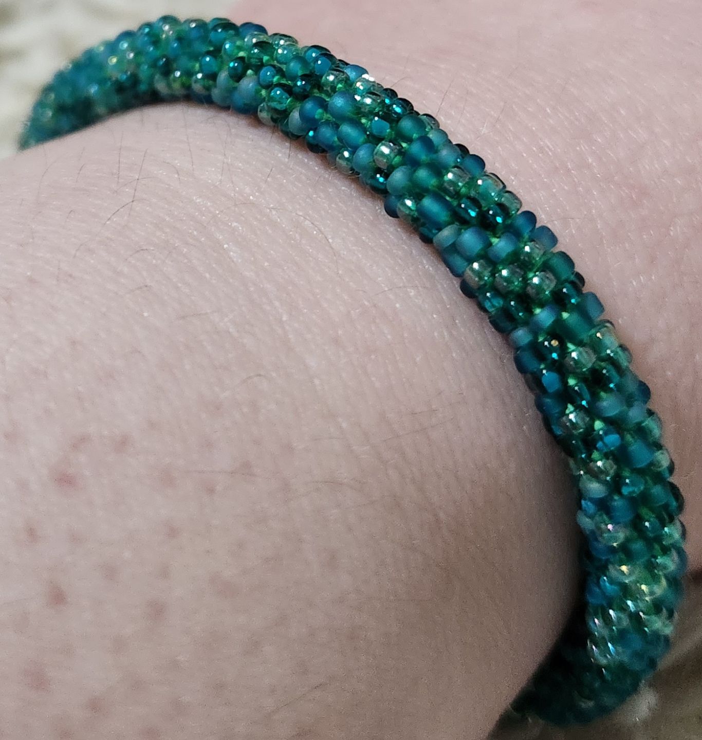 Customer photo review of Matte Meets Gleaming Green Confetti