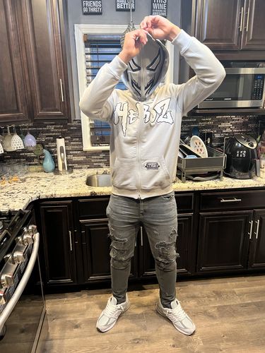 Customer photo review of Anniversary Edition Double Hood Full Zip - Gray