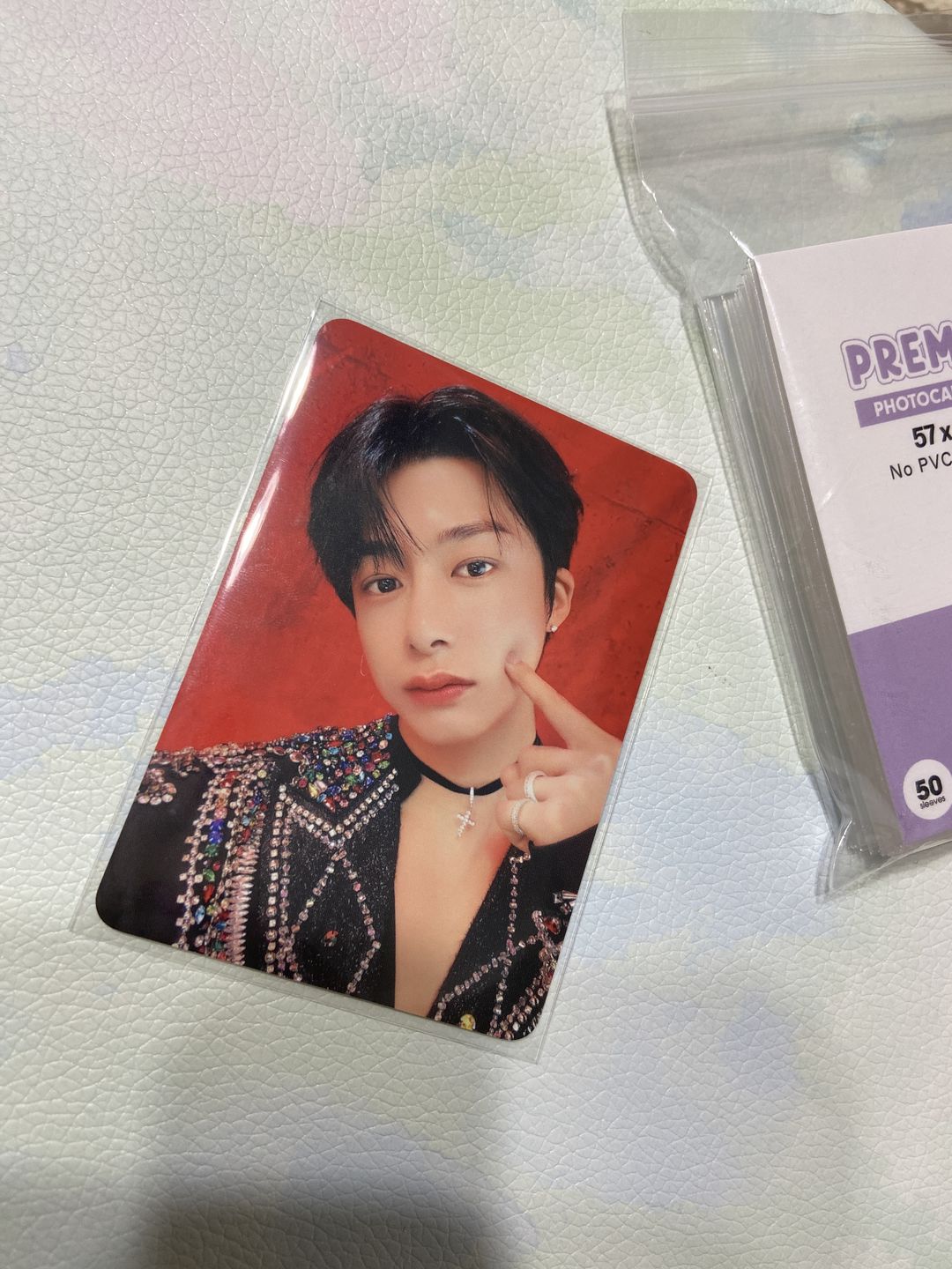 Customer photo review of PREMIUM PHOTOCARD SLEEVES - BLUE VERSION (65x91MM)