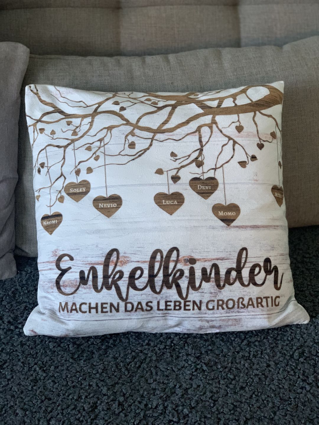Customer photo review of Meine Enkelkinder - Großeltern-Kissen
