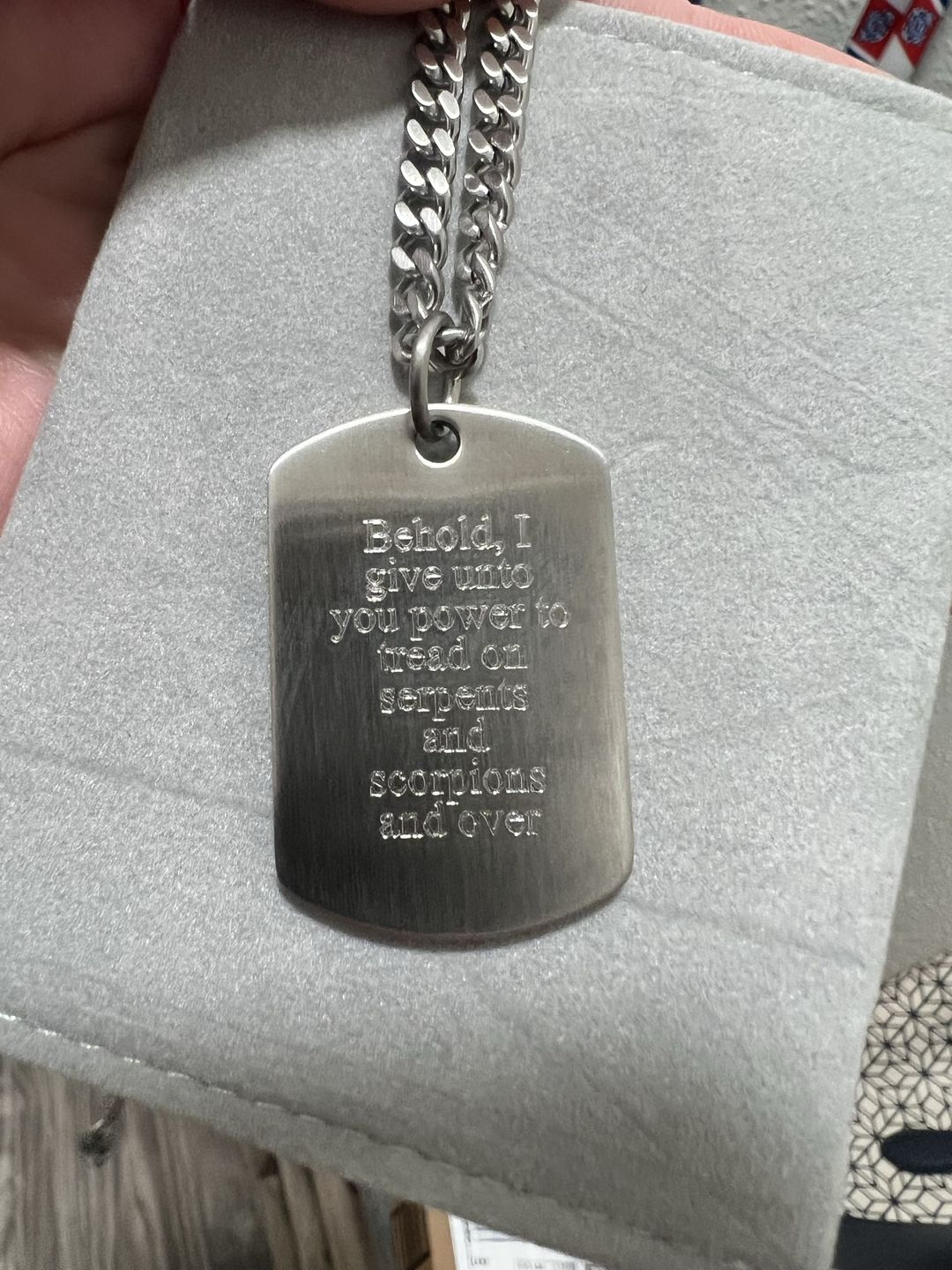 Customer photo review of Matte Dog Tag