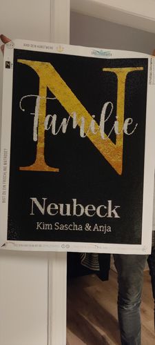 Customer photo review of Dein Familienname als Diamond Painting