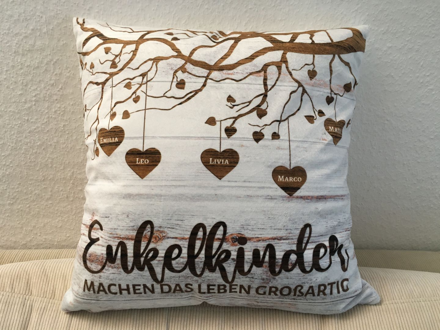 Customer photo review of Meine Enkelkinder - Großeltern-Kissen