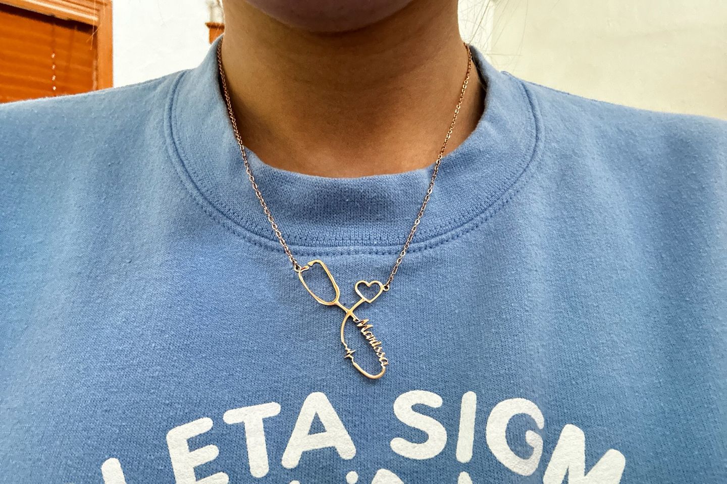 Customer photo review of Stethoscope Name Necklace EKG