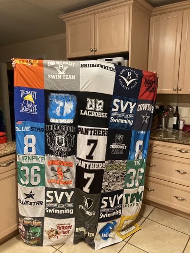 T-shirt quilt featuring bridgewater-raritan high school soccer team by Nicole from NJ