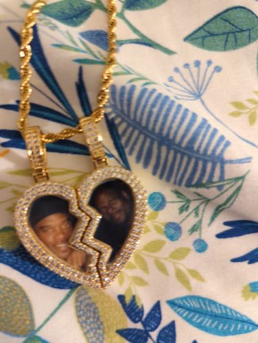 Customer photo review of Split Heart Photo Necklace
