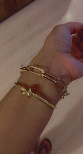 Customer photo review of Barbed Wire Bangle Bracelet - Gold