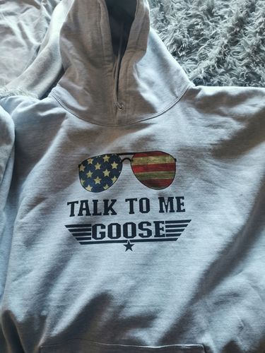 Customer photo review of Top Gun Talk To Me Goose Hoodie