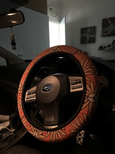 Customer photo review of Peace Flower Steering Wheel Cover