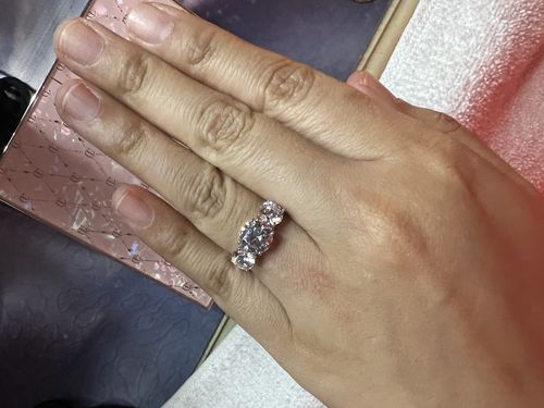 Customer photo review of 3-Stone 2ct CZ Ring in Sterling Silver