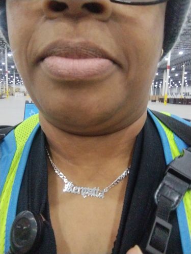 Customer photo review of Gothic Name Necklace with Cuban Chain