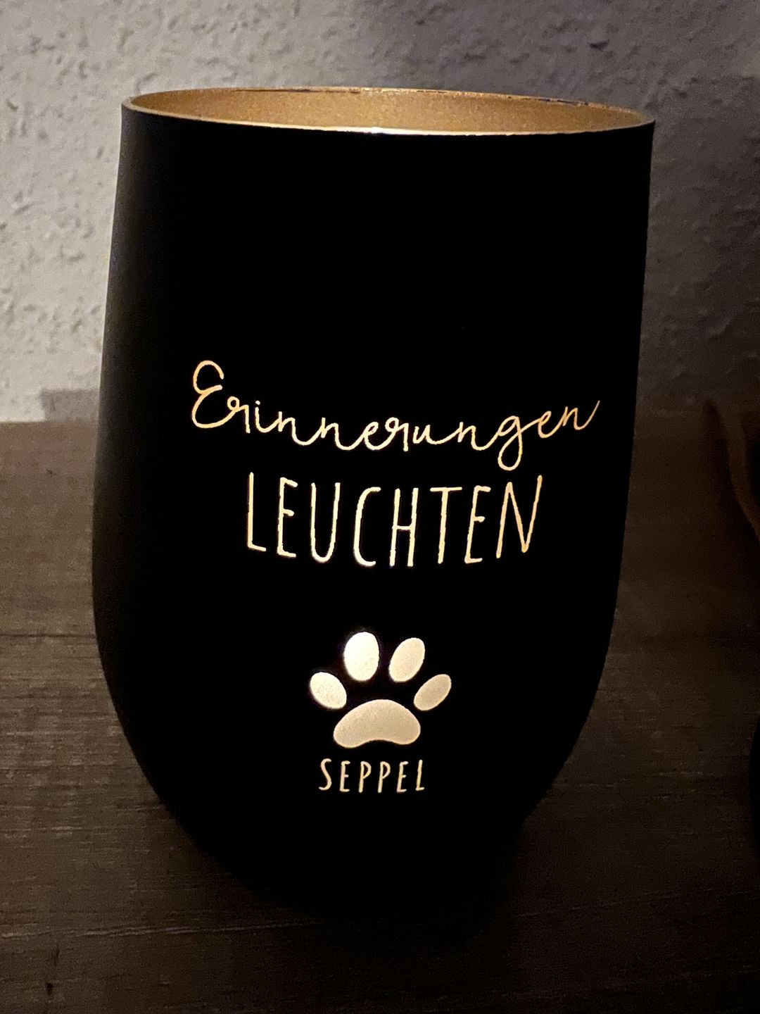 Customer photo review of Erinnerungen leuchten - Individuelles Trauerlicht