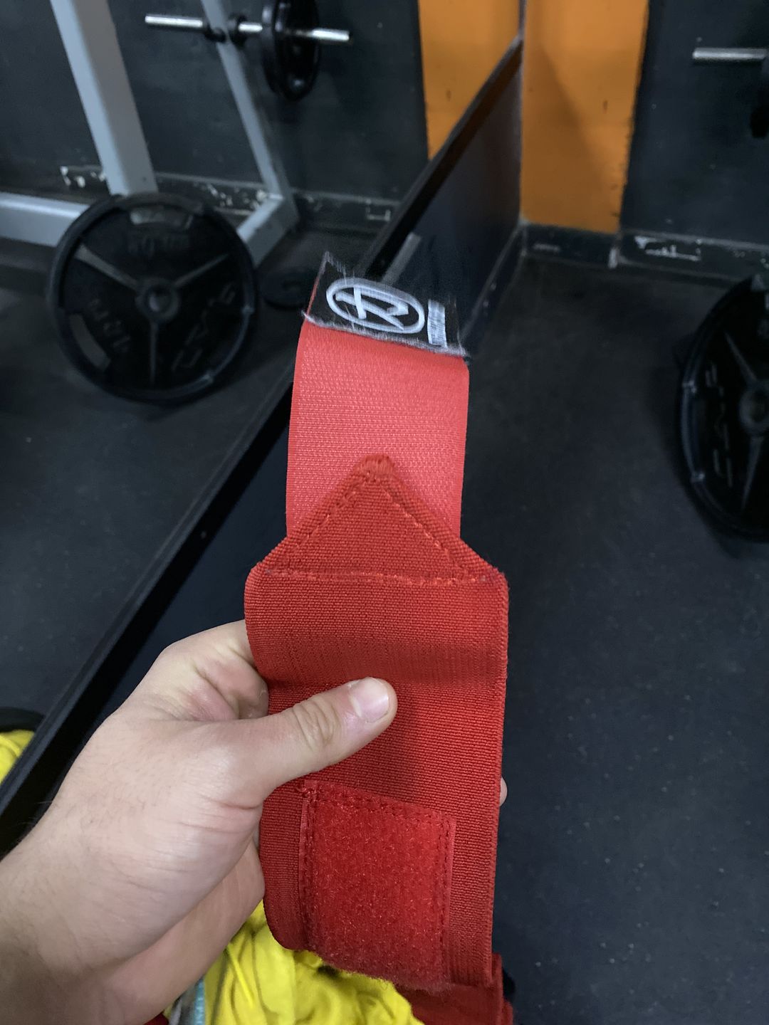 Customer photo review of Strength Shop Super Stiff Wrist Wraps - Red - IPF Approved