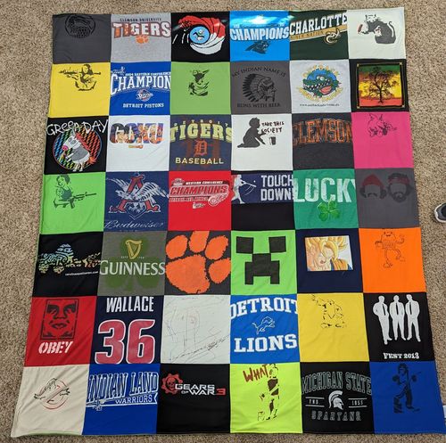 T-shirt quilt featuring detroit lions by Nicole  from SC