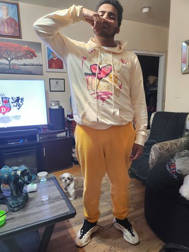 Customer photo review of Broken Heart Puff Print Hoodie