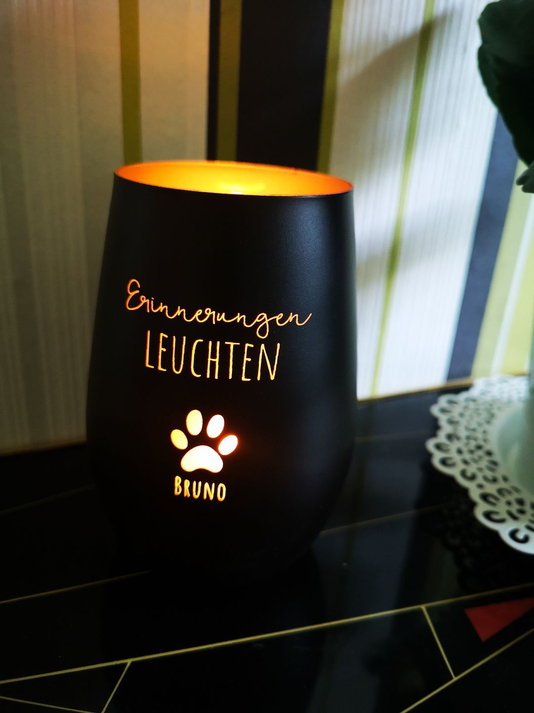 Customer photo review of Erinnerungen leuchten - Individuelles Trauerlicht