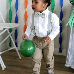 Customer photo review of Green Dinosaur Cotton Bow Tie