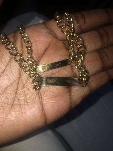 Customer photo review of Engraved Bracelet Set - W/ Eternal Rose Box