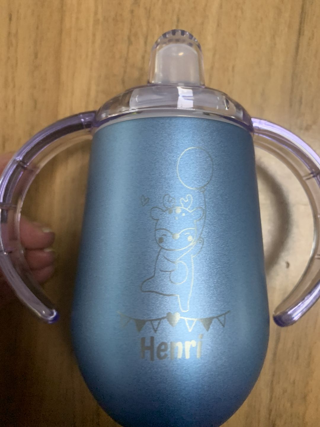 Customer photo review of Tierisch Durstig - Baby-Becher (rosa)