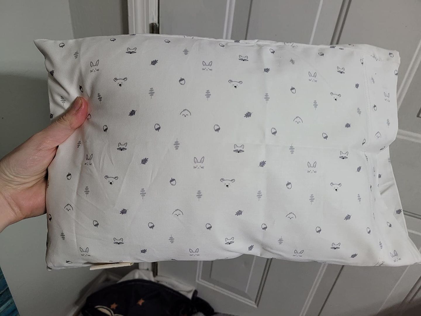 Customer photo review of Mini Toddler Pillow With Pillowcase (Acorn)