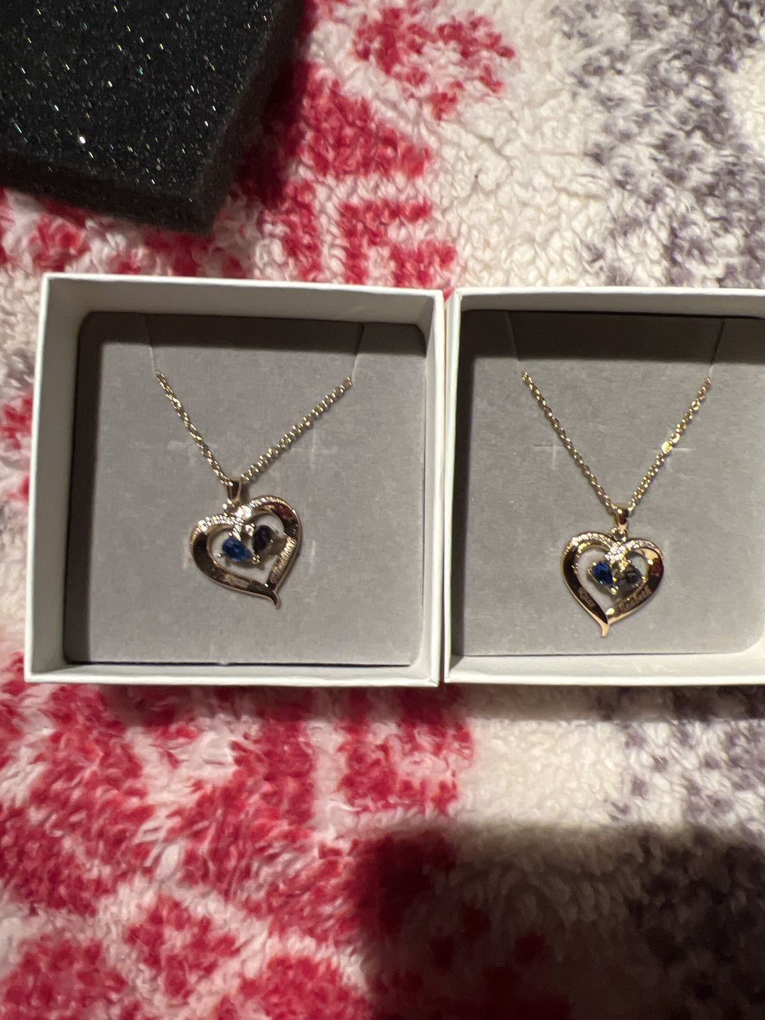 Customer photo review of Christmas Gift Forever Love Birthstone & Diamond Heart Pendant Necklace