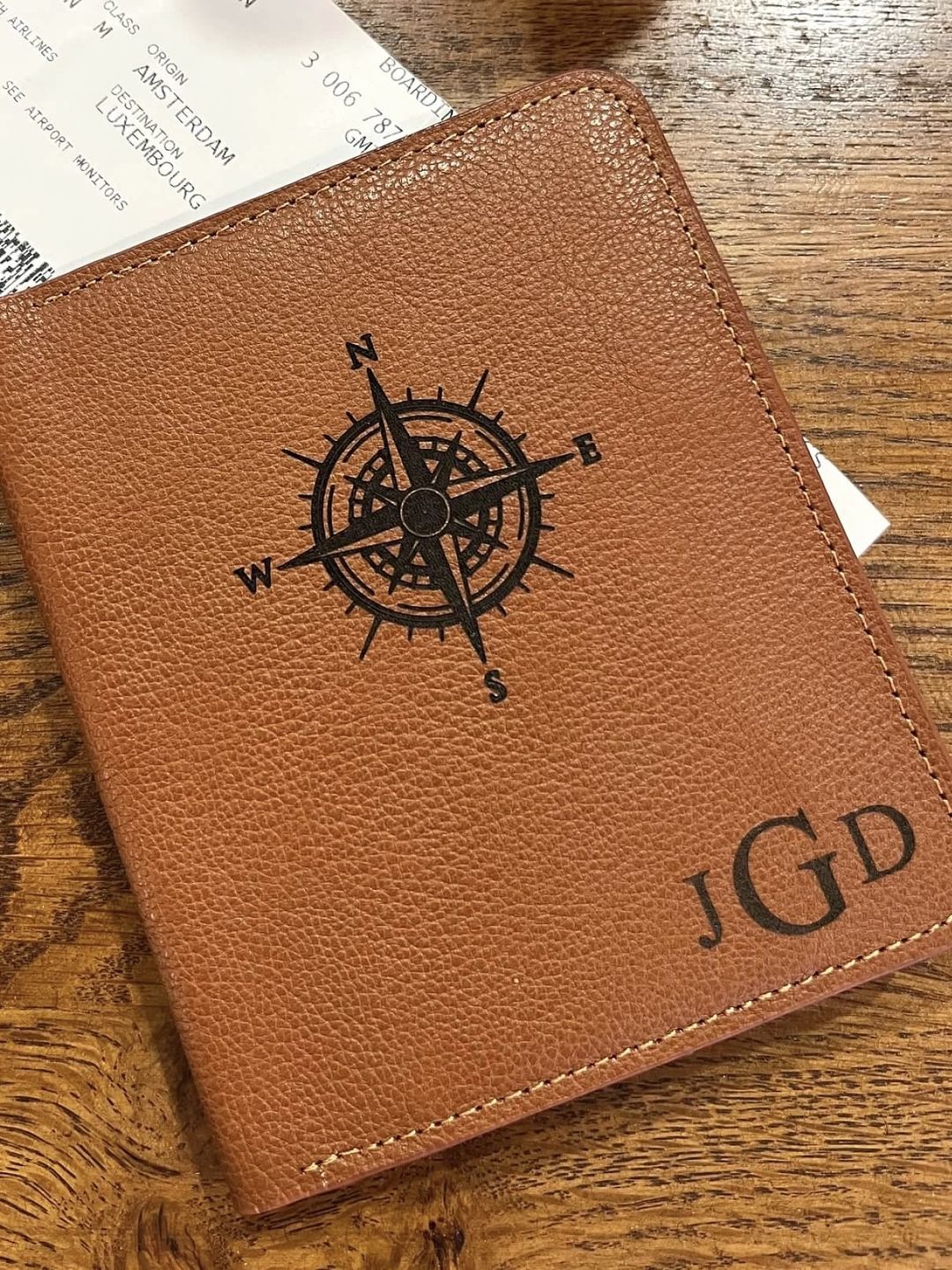 Customer photo review of Personalized Leather Passport Holder