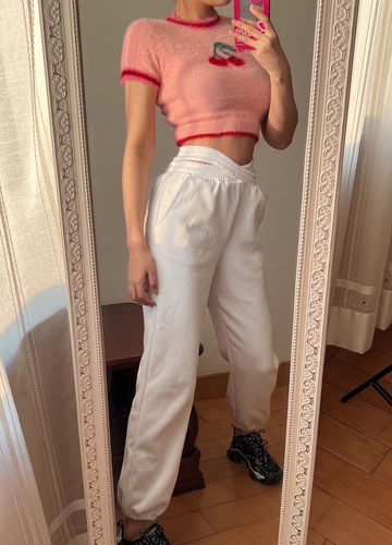 Customer photo review of Cherry Fuzzy Crop Top