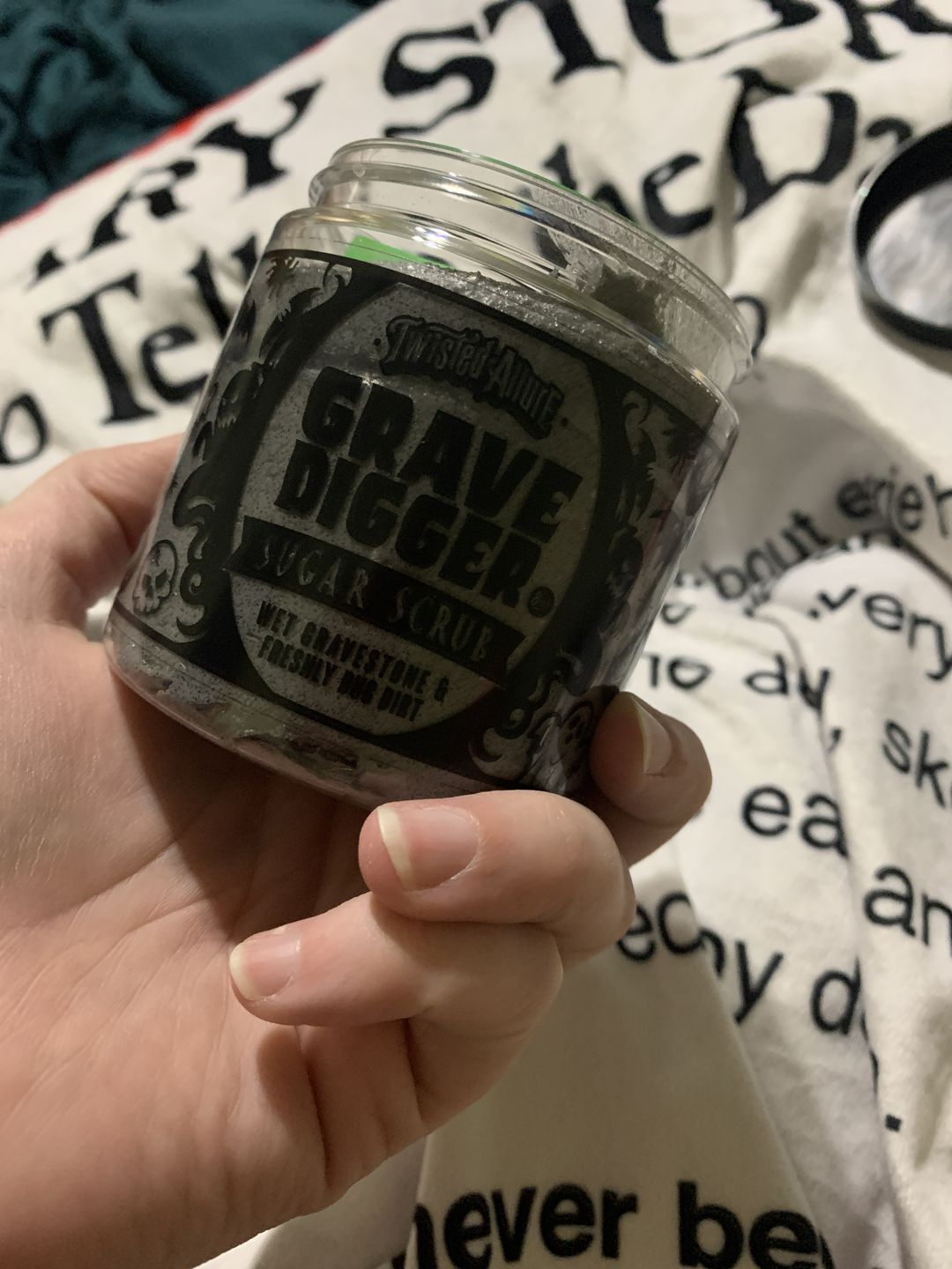 Customer photo review of Grave Digger Sugar Scrub (Wet Gravestone & Dirt)