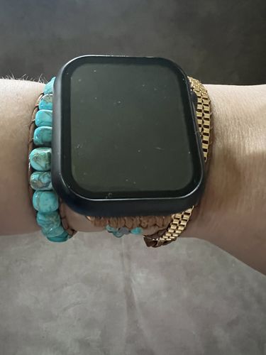 Customer photo review of BLAUES ANTENNEN JASPIS EDELSTEIN APPLE WATCH-UHRENARMBAND