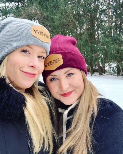Customer photo review of Custom Leather Patch Beanie