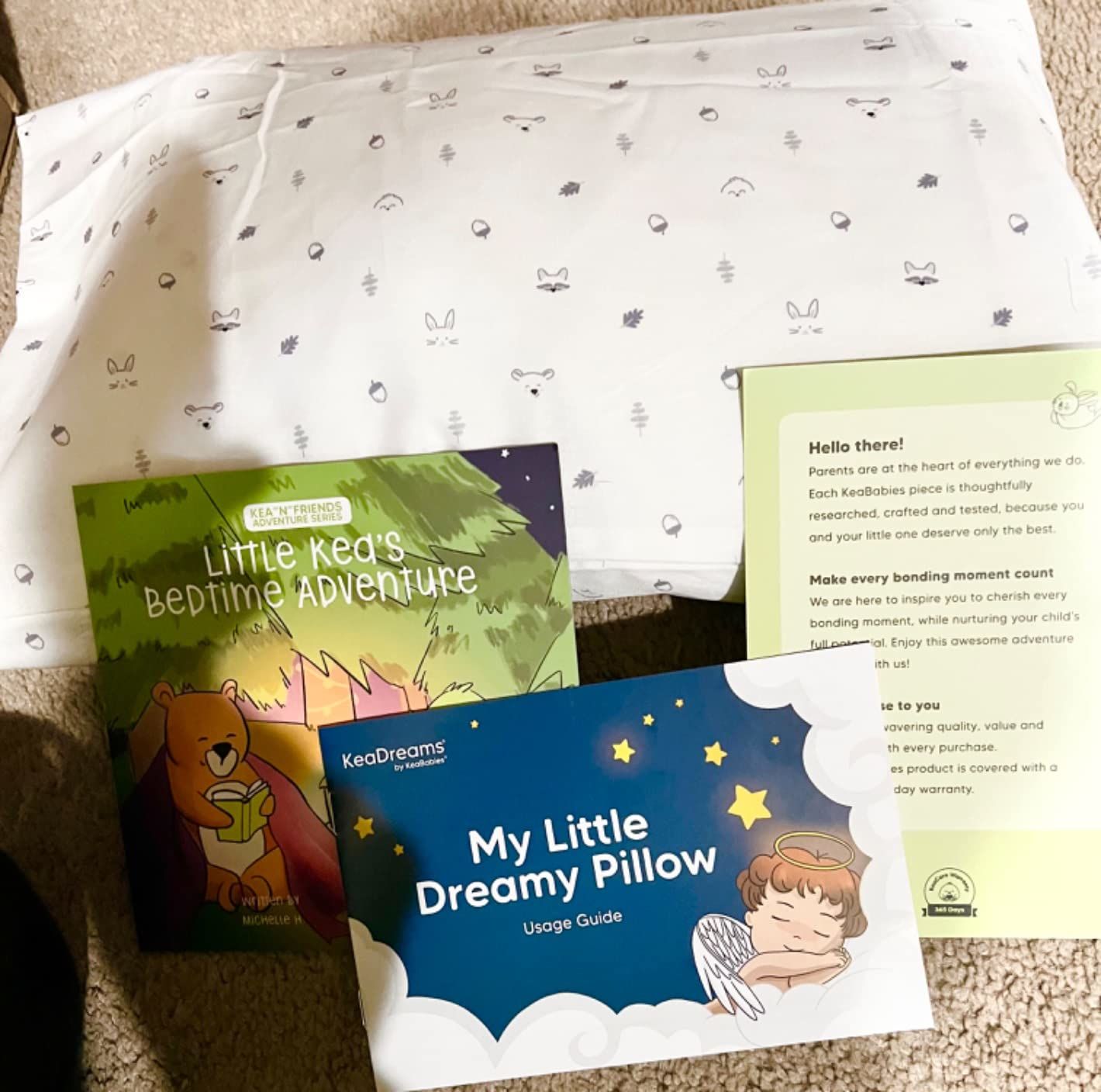 Customer photo review of Mini Toddler Pillow With Pillowcase (Acorn)