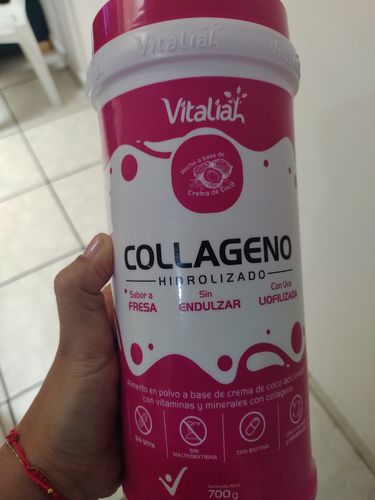 Customer photo review of Batido Colageno Fresa Sin Endulzar con Uva Lifolizada Stevia Gratis