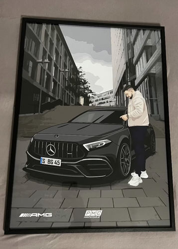 Customer photo review of Dein handgezeichnetes Fahrzeug als Poster eingerahmt