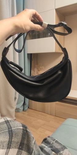 Customer photo review of Women Fashion Wide Single Strap Zipper PU Leather Chest Bags