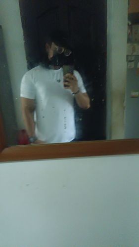 Customer photo review of 001 - White Fitted Tee