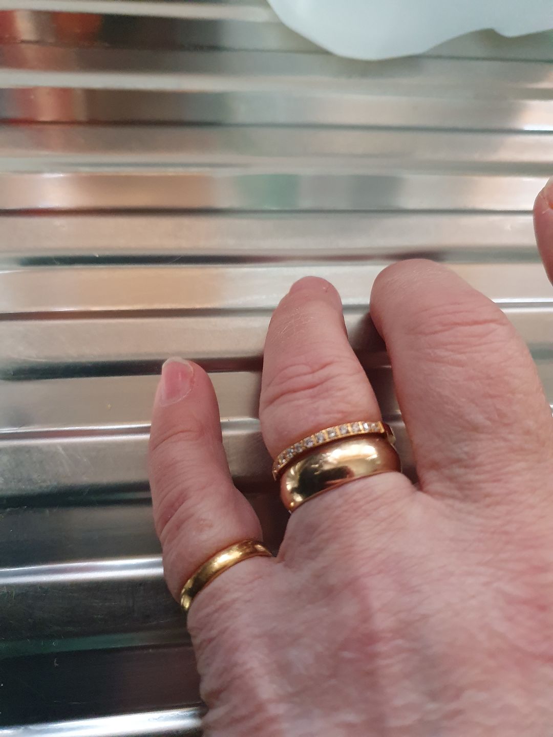 Customer photo review of Gold 2mm Half Glitz Ring