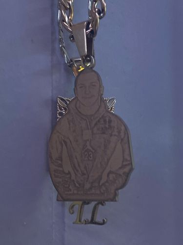 Customer photo review of Lovers Charm™ 18K Custom Engraved Necklace