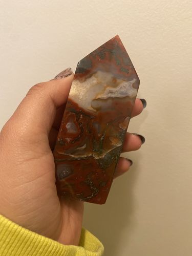 Customer photo review of Copy of RARE 😍: Carnelian Moss Agate Tower w/ druzy✨ - D