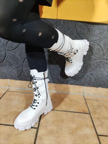 Customer photo review of Techwear White Boots
