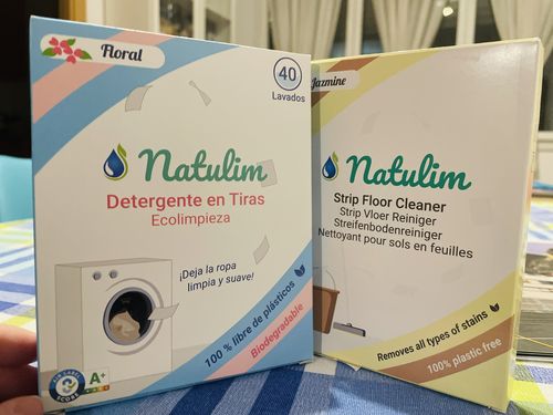 Customer photo review of Eco-Tiras de Detergente 40 lavados Natulim