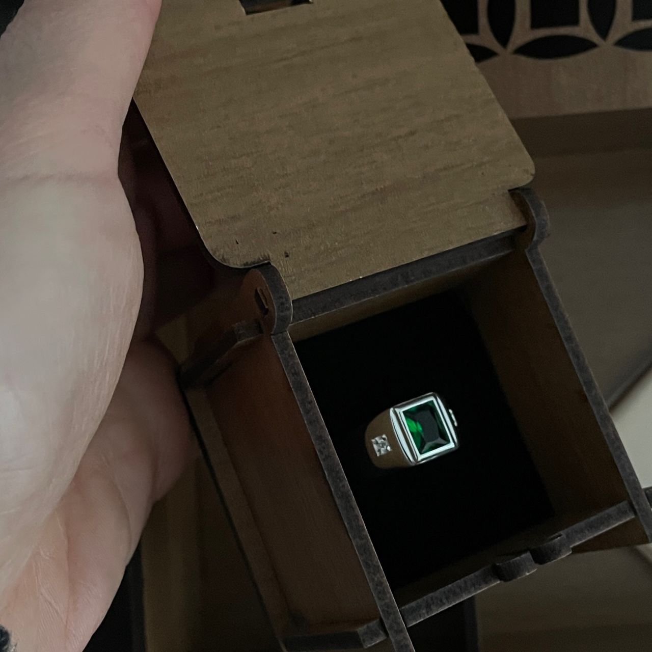 Customer photo review of Men's Statement Ring Natural Diamonds & Gemstone in Solid Silver