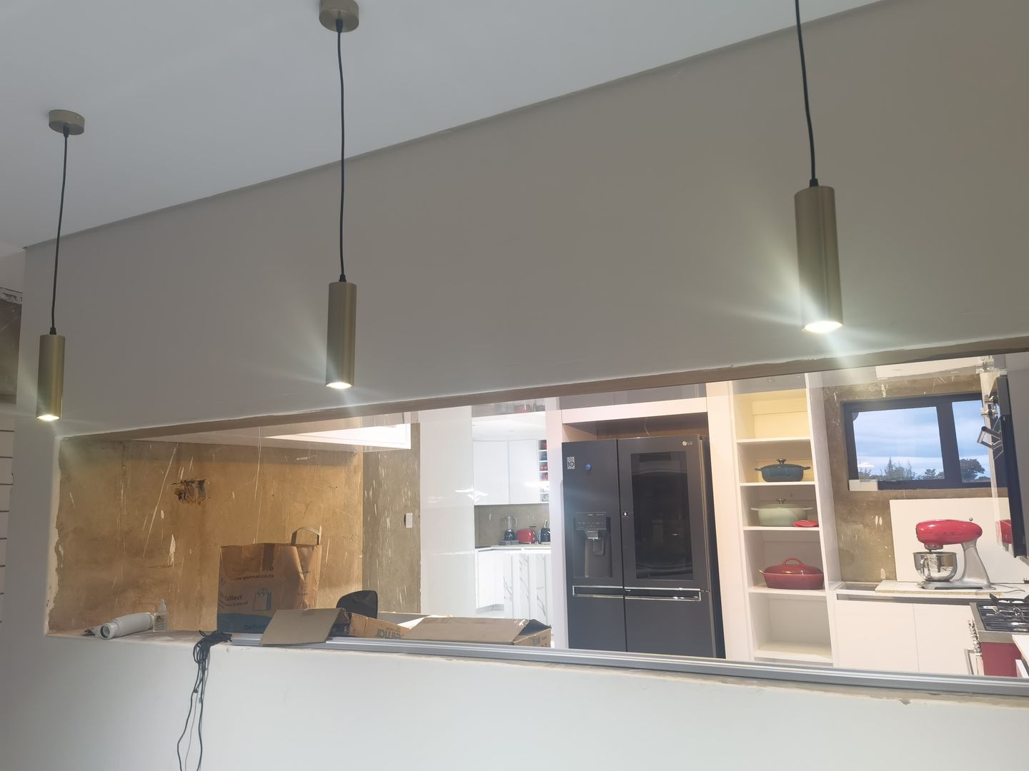 Customer photo review of Tuve Pendant Light in Black, White, Brass or Chrome