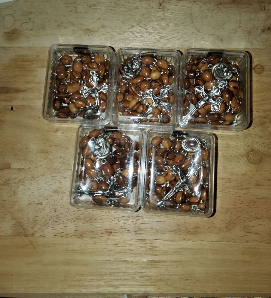 Customer photo review of Olive Wood Beads Rosary with Holy Soil - Holy Land Rosaries