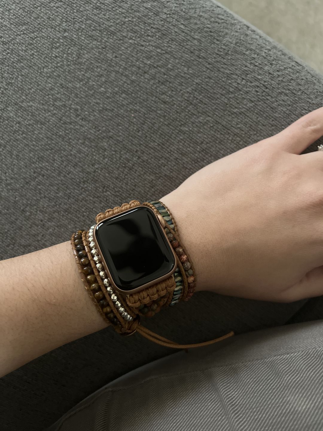Customer photo review of Tiger's Eye Royal Apple Watch Strap