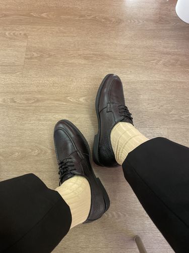 Customer photo review of Blucher Lace Up - Black Pebble Grain Leather (Crepe Sole)
