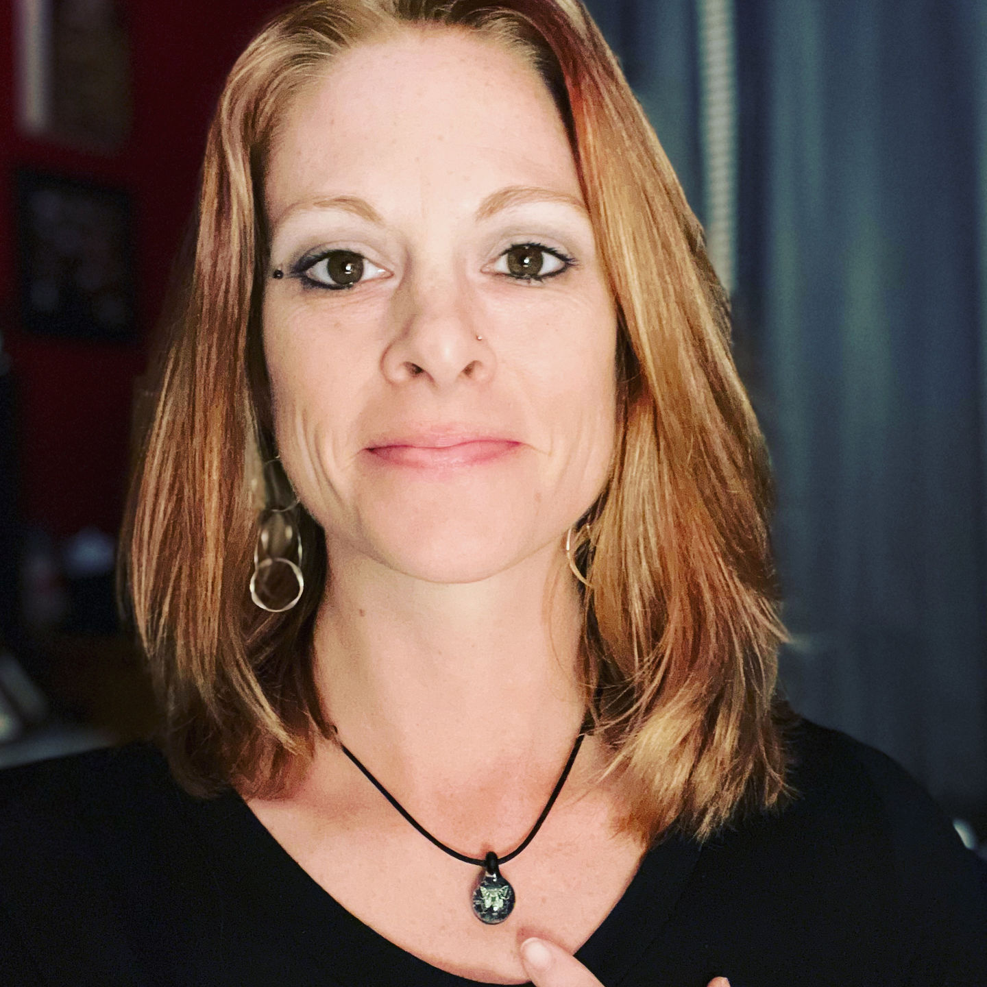 Customer photo review of Butterfly Hologram Pendant with Infused Cremation Ash